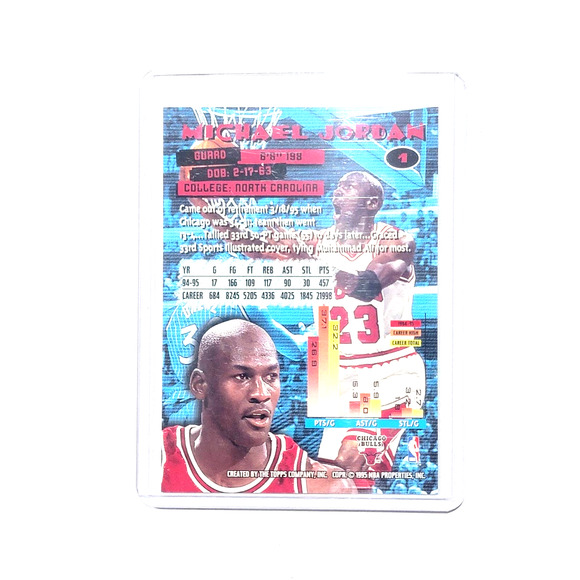 1995 Stadium Club Michael Jordan #1 Chicago Bulls TSC - Picture 2 of 2